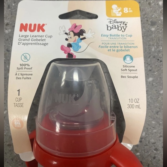 NUK Disney Large Learner Sippy Cup Minnie Mouse 10 Oz 1-Pack Spill Proof 9m+ - Picture 5 of 7